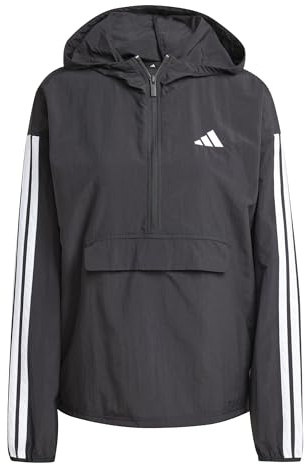 adidas Women's ESSENTIALS 3-STRIPES LIFESTYLE WOVEN WINDBREAKER, black/white, S