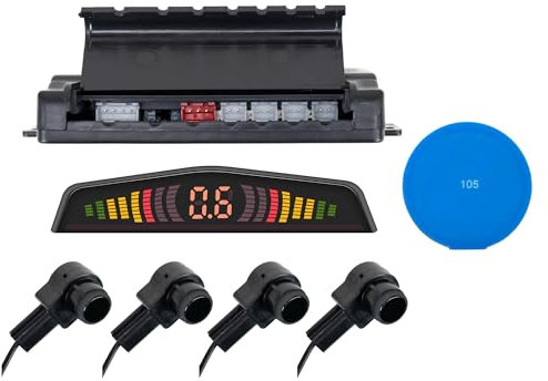 PNI Escort P16 A Sensore di Parcheggio con 4 ricevitori Tipo OEM da 16 mm + Cuscinetto Adesivo Blu