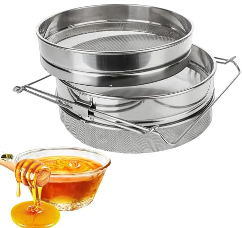 Filtro a maglia fine - Attrezzatura per la raccolta del miele, filtro per miele a rete | Filtro per miele a maglia fine per apicoltura, colino doppio setaccio per apicoltura, colino per apicoltura,