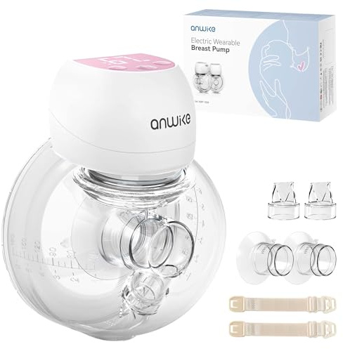 ANWIKE Milchpumpe Elektrisch Ultra-Leicht 193g - Schmerzfreie Handsfree Milchpumpe, 3 Modi 9 Stufen mit LED-Anzeige, Geringer Geräuschpegel, Freihändig Elektrische Milchpumpe mit 21/24mm Flanschen