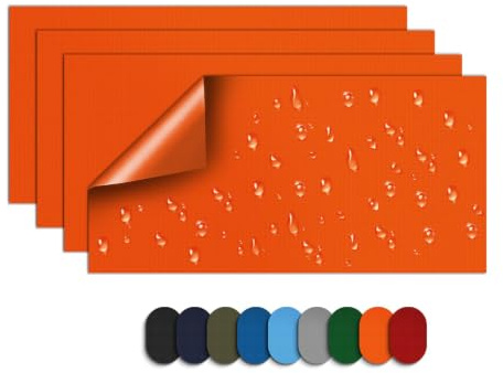 Skystuff Down Jacket Repair Patch, 4pcs Self-Adhesive Nylon Repair Patches | Waterproof Fabric Repair Tape Patch for Sofa, Down Jackets,Tents, Sleeping Bags, Backpack, Clothing, Puffer Coats,Orange