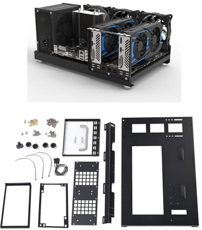 Caja de Computadora ATX, Caja Micro ATX para Placas Base ATX, M ATX, ITX, Refrigeración por Agua 360, etc., Marco de Caja de PC Abierta con Asa Que Puede Colocarse de Pie o