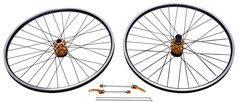 CCAUUB Set di ruote anteriori e posteriori per bicicletta, 29 pollici, in lega di alluminio da 29 pollici, set di ruote anteriori e posteriori (oro)