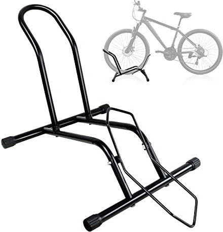 Bike Floor Stand Bikes Bicycle Rack for Outdoor and Indoor,Front And Rear Wheel Storage Bicycle Freestanding Parking Stand Holder Fit for 16-29 Kid's/Mountain/Road Bikes,Heavy Duty Metal,Adjustable