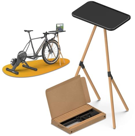 biik | Ästhetischer Indoor Cycling Tisch | Rollentrainer Tisch für Laptop, Tablet, Handy | Stabiler Fahrrad Schreibtisch | Beständiger Indoor Cycling Desk | Anti-Rutsch Fahrradtisch Platte