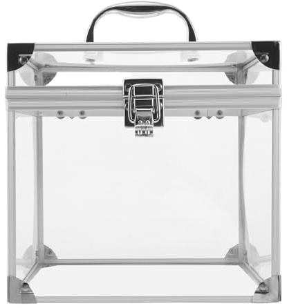 Baluue Scatola Porta Dischi Grande Capacità in Acrilico in Vinile con Manico Portatile Organizzatore Elegante per Album e Cd per Camera da Letto e Spazio Intrattenimento