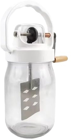 Batidora De Manivela - Batidora De Mantequilla Manual De 1500 Ml, Batidoraa De Huevos Con Botella De Vidrio | Mezclador De Cocina Portátil Para Hornear Pasteles, Pan, Pasteles, Galletas, Panqueques