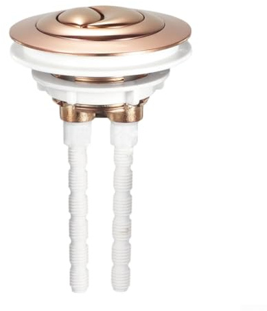 Botón de repuesto para inodoro de doble descarga para configuraciones estándar de tubo de desbordamiento de 2 pulgadas con varilla de 100 mm y carcasa ABS (oro rosa)