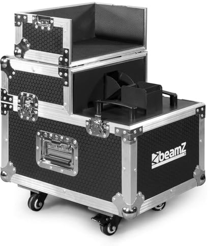 BeamZ Pro HZ3000 professioneller Hazer Nebelmaschine im Flight Case integriert, Profi Haze Machine, Dunstnebelmaschine, Bühnennebel, DMX, Funkfernbedienung, Tour Fog Machine
