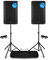 VONYX VSA12BT Active PA Speaker Set - Pair of 12-Inch 1600W Bluetooth DJ Speakers with Adjustable Stands, Carry Bag for Stands & XLR Cables for Live Events & Parties