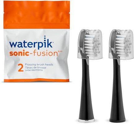 Waterpik Full Size Sonic-Fusion Replacement Brush Heads, 2 Count Black