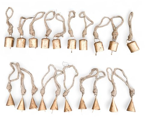 Set of 20 Pieces Bells For Crafts Christmas Bells Small Bells Brass bells Vintage Rustic Chime Jingle Bell Cow Bells Christmas Tree Crafts Decoration Hanging Bell Sleigh Bells Noise Makers Witch Bells