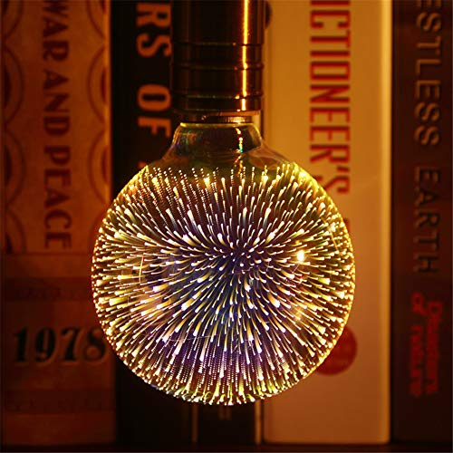 YWBL-WH Bombilla LED de Fuegos Artificiales 3D Bombillas LED Bombilla de Filamento de Fuegos Artificiales Coloridos Bombilla Decorativa 4W (578)