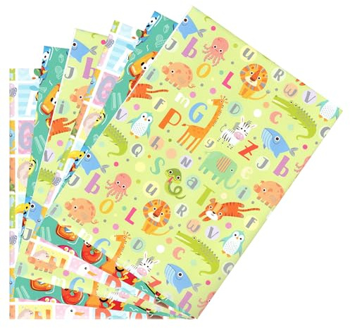 ARKRAFT carta da regalo set 6 fogli formato XXL 90 x 65 cm confezione senza plastica (Scuola)