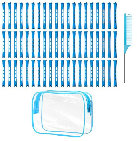 lafo 60 Stück Permanent Hair Curl Kit Small Size, Hair Curlers for Perm for Women for Long Medium Short Hair, Hair Rollers Tools Pack, Contains Comb