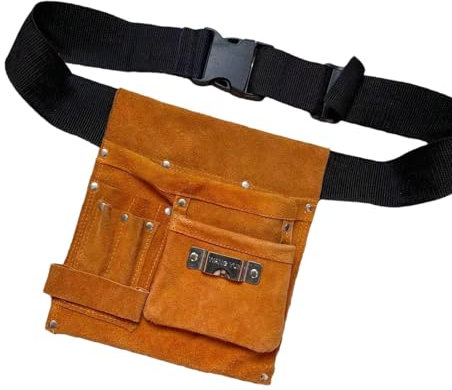Ceinture à outils de charpentier – Pochette à outils de grande capacité, ceinture à outils de jardin en cuir synthétique, ceinture utilitaire en cuir synthétique avec ceinture réglable pour voyage à