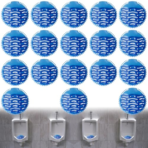 Urinalsieb, 18 unidades de colador urinario con fragancia, filtro universal para orinal, filtro antisalpicaduras, ambientador, 30 días de efecto fresco, alfombrilla para cada orinario
