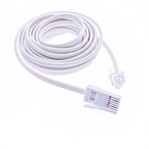 JZK Cable telefónico BT macho a RJ11 macho 6P2C - Cable telefónico BT a RJ11 - Cable telefónico BT a RJ11 - Cable telefónico para teléfono fijo británico, módem de escritorio