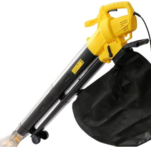 Soplador de hojas y aspirador de hojas para jardín, trituradora de jardín eléctrica multifunción 3 en 1 con bolsa recolectora de 45 l y cable de alimentación de 30 metros de largo, para patio, céspe