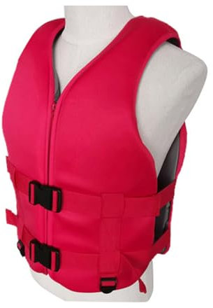 YAMNYSS Chaleco Salvavidas Ajustable, Chaleco De Natación De Alta Flotabilidad Chaleco De Flotación Portátil para Niños Adultos para Deriva, Kayak, Surf,Rojo,M