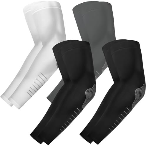 ROCK TAKIN UV Sun Protection Arm Sleeves for Men Women, UPF 50+ Cooling Sun Sleeves to Cover Arms Sports Compression Covers for Golf Baseball Football Work Running Cycling Driving - 4 Pairs