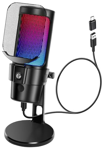 V VCOM USB Gaming Mikrofon für PC, Noise Cancellation Gaming Microphone