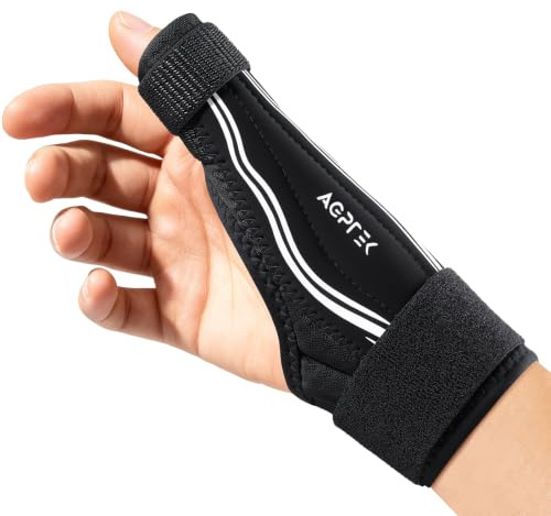 AGPTEK tumbandage höger och vänster, kvinnor och män (svart, M) | 2 stödstavar, karpaltunnel handledsbandage för senskidinflammation, snäpptumme, artrit, snaptumme