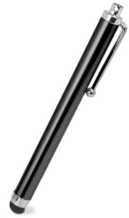 OcioDual Eingabestift für Touchscreens, Schwarz, Touch Pen Kompatibel mit Handy, Smartphones, Tablets, Monitoren, Universeller Metallzeiger, Gummispitze, Universal Stylus Kapazitiver Stift