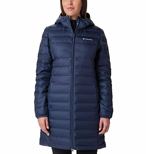 Columbia Lake 22 Down Long Hooded Jacket, Piumino Con Cappuccio Donna, Nocturnal, Taglia S