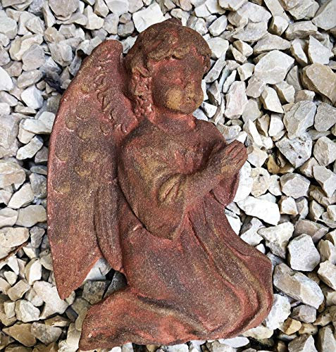 Radami Engel Grabengel betend Gedenkstein Grabschmuck Grabdeko Trauerherz Rost Optik