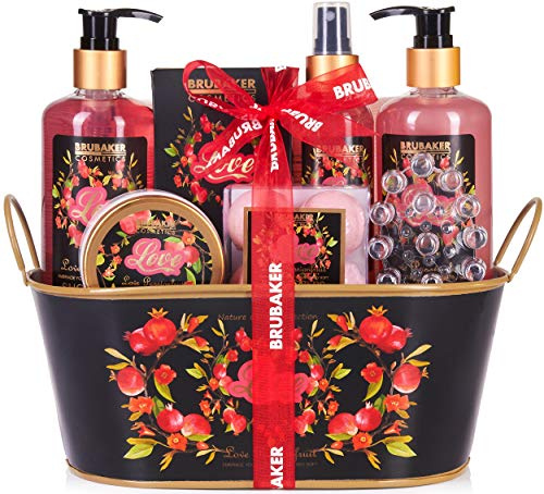 BRUBAKER Cosmetics - Coffret de bain & douche - Fruit de la passion | Love - 12 Pièces - Bassine vintage décorative - Idée cadeau