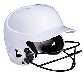 Mizuno MVP Series Solid Batting Helmet with Fastpitch Softball Mask, Large/X-Large, White