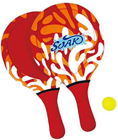 L.A. Sports Neopren Beach-Ball Set Outdoor Strandspiel mit 2 Paddle Schlägern und 1 PVC Ball