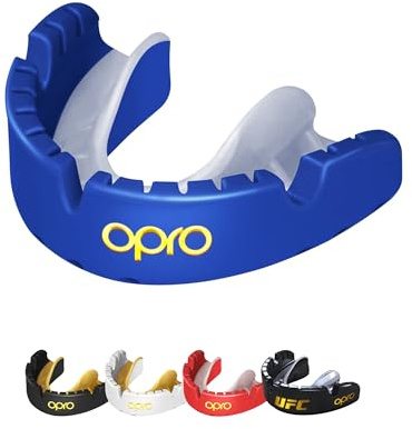 OPRO Paradenti per Apparecchi Ortodontici - Livello Oro - Paradenti per Boxe, MMA, Rugby, Hockey - Protezione Dentale Adulti (Età 10+) - Aderenza Ottimale - Facile da Modellare - Con Garanzia Dentale