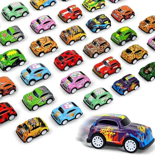 EKKONG Auto Aufziehautos, 16 Stück Legierung Zurückziehen Spielzeugauto Auto Spielzeug Set für Jungen Mädchen Kinder ab 2 3 4 Jahre