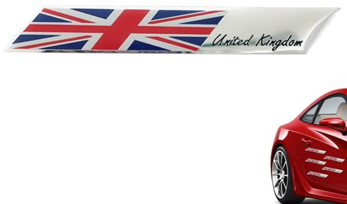 Maodom Adesivi per auto del Regno Unito - Emblema in metallo bandiera Inghilterra Regno Unito, Regina Elisabetta II Memoriale Carnevale Partito Forniture Emblema Decal Adesivi