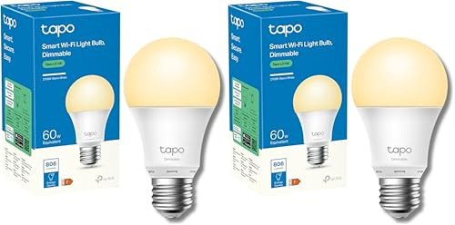 Tapo Smart Bulb, Smart WiFi LED Light, E27, 9W, Works with Amazon Alexa(Echo and Echo Dot), Google Home, Dimmable Soft Warm White, No Hub Required L510E [Energy Class F] (Pack of 2)