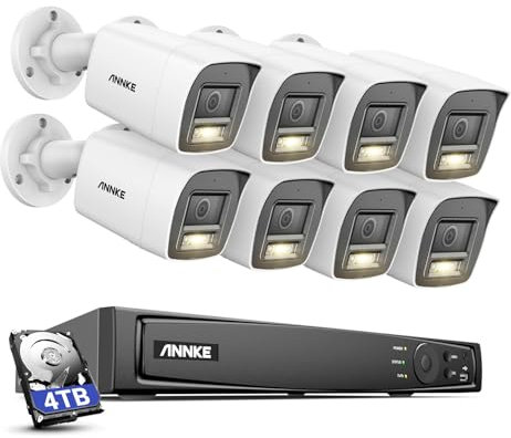 ANNKE H800 4K Überwachungskamera Set, Videoüberwachung mit 8X 8MP PoE IP Kamera und 12MP 16CH NVR 4TB HDD, Personenerkennung und Fahrzeugerkennung, IP67, 30M IR Nachtsicht für Aussen Innen