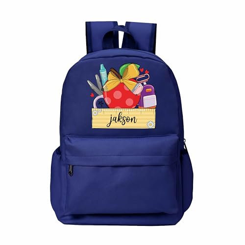 Personalised Kids Backpack With Side Bottle Holder - Back to School Rucksack And Zip Pockets Style 3