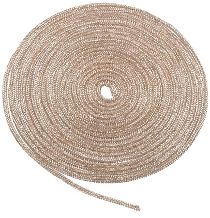 sourcing map Rhinestone Glitter Shoelaces Crystal Bling Shiny Round Shoe Drawstring Rope String Cords Charm 4mm for Sneakers Sweatpants, Champagne