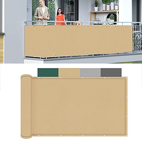 140x1200cm Sichtschutz Nylon Kabelbinder und Kordel Blickdicht Balkonabdeckung für Sonnenschutz und Sichtschutz Gartenzaun Balkon Terrassenschild