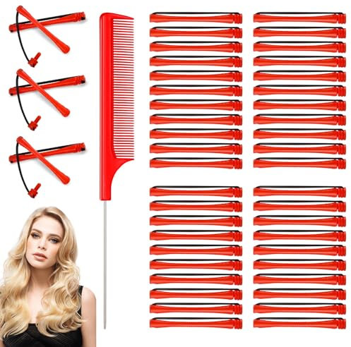 48 Pieces Perm Rods For Short Hair Perm Rods Hair Curling Rollers, Perm Rollers Short Cold Wave Rods, Non-Slip Perming Kit With Comb, Hair Rollers For Women Men Long Short Hair Styling Tool