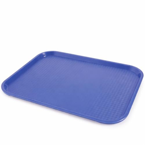 Fast Food Serving Tray, 45.5 x 35.5 cm, Blue Polypropylene, Large Commercial Restaurant Tray