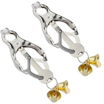 Nipple Clamps with Weights for Women, Stainless Steel Adjustable Nipple Clamp,Non-Piercing Nipple Rings Decorative Clip,Adjustable Body Chain Pendants Decorations (Silvery-1)