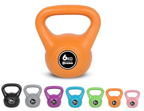 Kayman Kettlebell 4KG, 6KG, 8KG, 12KG, 16KG, 20KG - Ergonomic Handle & Flat Bottom for Stability - Home Gym Weight for Strength Training & Cardio - Versatile Range for Fitness Workouts