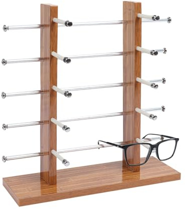 Portaocchiali da sole in legno – Espositore fatto a mano, organizer multi livello, finitura in legno naturale, elegante supporto per controsoffitto, casa o negozio di occhiali vetrina per forniture di