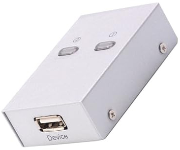 BESPORTBLE Commutateur USB 2.0 en Plastique et Métal pour Partage D'imprimante et Scanner, Automatique Facilite Le Partage D'appareils Adapté aux Petits Bureaux et Usage Domestique