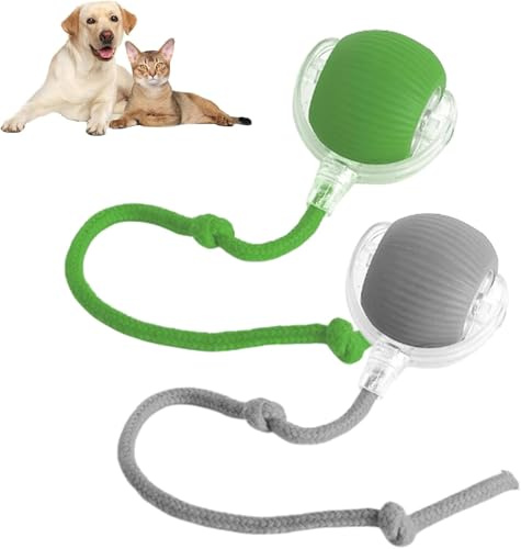 Juguete Interactivo para Gatos y Perros, 2026 Pelota Interactiva para Perros, Juguetes Resistentes para Perros, Juguetes para Gatos, Juguetes Interactivos Inteligentes para Perros (Gray+Green)