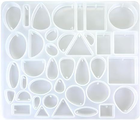 ZYOMVUN Moldes Resina Epoxi Colgante, Juego de Mold de Silicona, moldes de silicona para pendientes, Accesorios para Hacer Colgante, Llavero, Joyería, DIY, Manualidades, Decoración