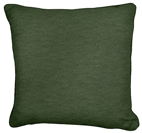 Fusion - Olive Green Cushion (43 x 43cm) - 100% Cotton - Filling Included - Green Cushions with Covers Included/Cushion Inserts - Matching Curtains Available - Sorbonne Collection